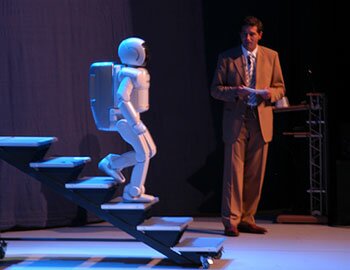 japoński robot humanoidalny asimo, android, robot, roboty, inteligentne roboty, honda